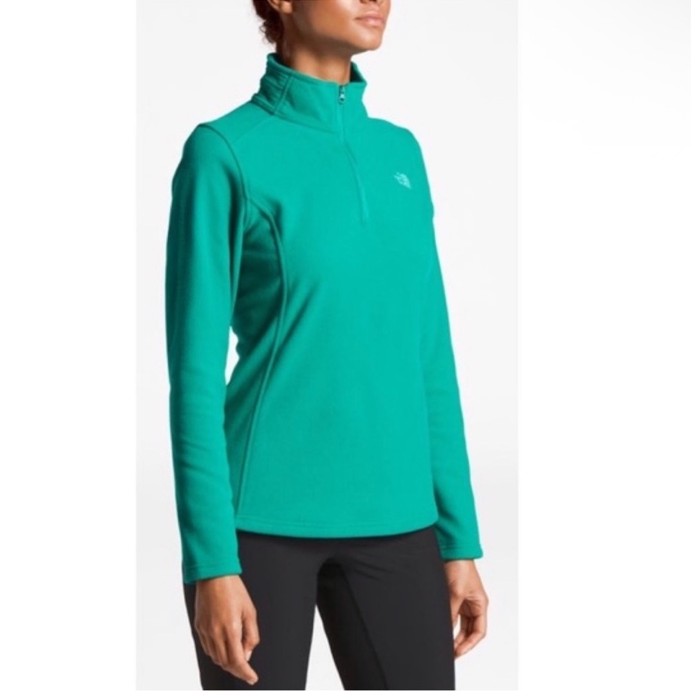 The North Face Glacier 1/4 Quarter Zip Fleece Pullover Teal TKA 100